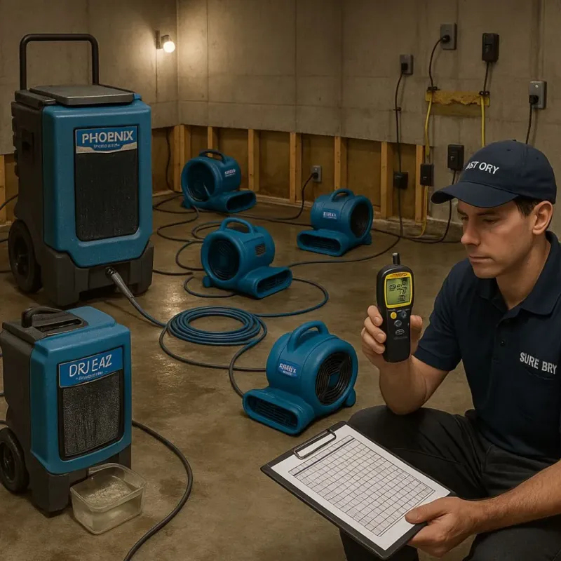 Structural Drying and Dehumidification process in Hooksett, NH